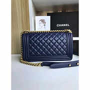 Chanel Leboy Lambskin Gold Dark Blue 25cm - 2