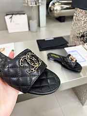 Chanel 23P Gold CC Mules Slide Sandal Black - 5