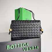 Bottega Veneta Trio Pouch On Strap Black 25x14.5x5cm - 1