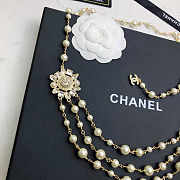 Chanel Long Necklace Gold Pearl - 5