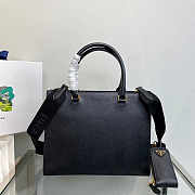 Prada Medium Saffiano Leather Handbag Black 28x22x9cm - 6