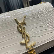 YSL Kate Crocodile White Gold 20x13.5x5.5cm - 3