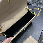 YSL Uptown Chain Wallet Gold Beige 19x12x4cm - 3