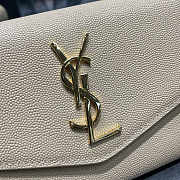 YSL Uptown Chain Wallet Gold Beige 19x12x4cm - 2