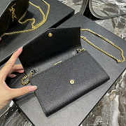 YSL Uptown Chain Wallet Gold Black 19x12x4cm - 2