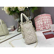 Dior Mini Lady Dior Bag Latte White 17cm - 5