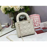 Dior Mini Lady Dior Bag Latte White 17cm - 3