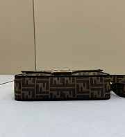 Fendi Baguette Jacquard FF Fabric Bag 27x15x6cm - 5