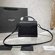 YSL Cassandra Mini Top Handle Black Grain Leather 20×16×7.5cm - 4