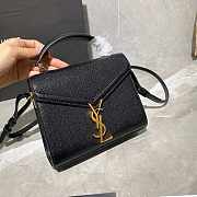 YSL Cassandra Mini Top Handle Black Grain Leather 20×16×7.5cm - 3