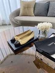 Chanel Ballerina Flat Beige Black - 2