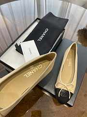 Chanel Ballerina Flat Beige Black - 4