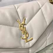 YSL Puffer Bag In Lambskin White 35x23x13.5cm - 2