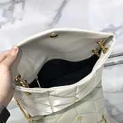 YSL Puffer Bag In Lambskin White 35x23x13.5cm - 4