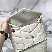 YSL Puffer Bag In Lambskin White 35x23x13.5cm - 3