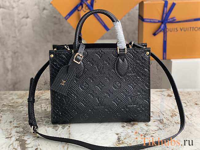 Louis Vuiiton LV Onthego Black Lizard 25x19x11.5cm - 1