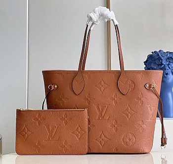 LV Neverfull MM Cognac Brown 31x28x14cm