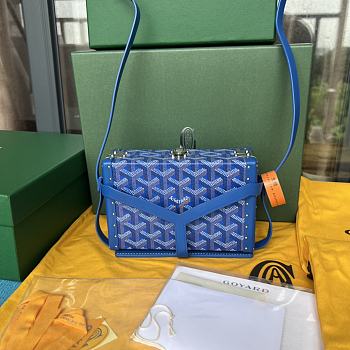 Goyard Menaudiere Trunk Blue Bag 17x11.5x5.5cm