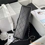 Chanel Classic Flap Bag Black Lambskin Silver Hardware 23cm - 4