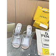 Fendi First Silver Leather High-Heeled Sandals 10cm - 6