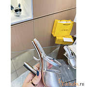 Fendi First Silver Leather High-Heeled Sandals 10cm - 5