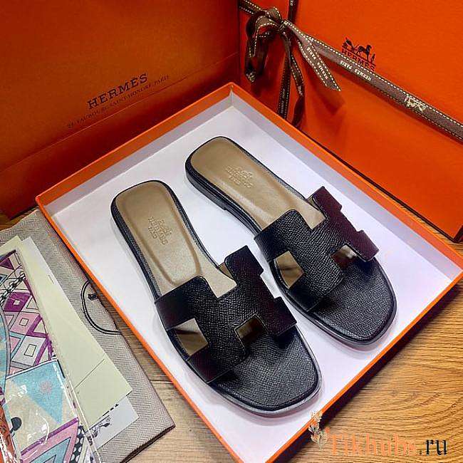 Hermes Black Slide - 1