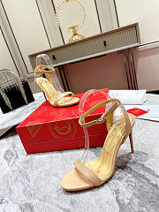 Christian Louboutin Queen Ankle Strap Sandal Beige Heel 10cm - 3