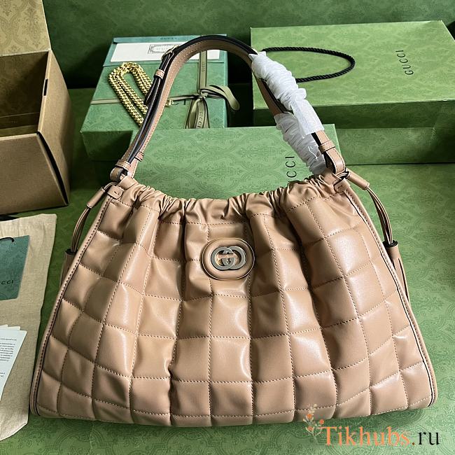 Gucci Deco Medium Tote Bag Rose Beige 43x28x8cm - 1