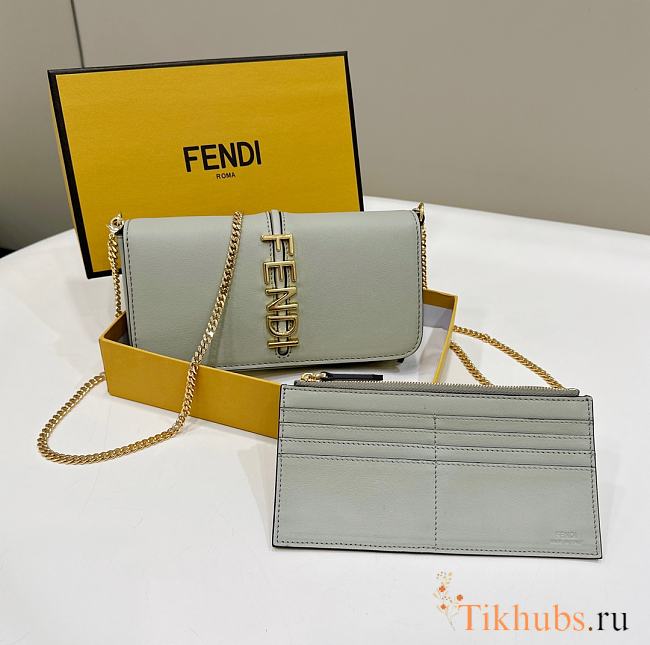 Fendi Fendigraphy Wallet On Chain Green 21.5x14.5x11cmc - 1