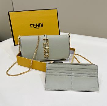 Fendi Fendigraphy Wallet On Chain Green 21.5x14.5x11cmc