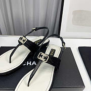 Chanel Satin Metal & Strass Sandals Black - 6