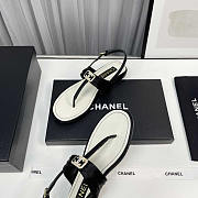 Chanel Satin Metal & Strass Sandals Black - 4