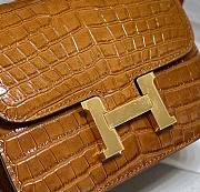 Hermes Constance Crocodile Brown Gold 18x15x4cm - 3