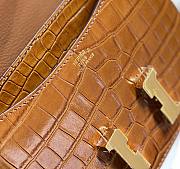 Hermes Constance Crocodile Brown Gold 18x15x4cm - 2