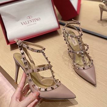 Valentino Rockstub Sandals Pink Nude Heel 9cm