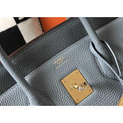 Hermes Birkin 30 Leather Tote Blue Gold 30cm - 2