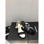 Chanel Party Style Logo Sandals Black and White - 4