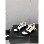 Chanel Party Style Logo Sandals Black and White - 6