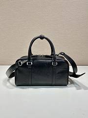 Prada Antique Nappa Top-handle Bag Black 24x12.5x7cm - 3