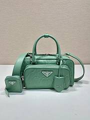 Prada Antique Nappa Top-handle Bag Green 24x12.5x7cm - 1