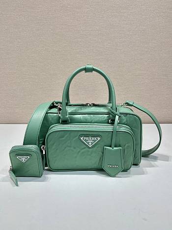 Prada Antique Nappa Top-handle Bag Green 24x12.5x7cm