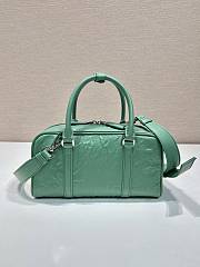 Prada Antique Nappa Top-handle Bag Green 24x12.5x7cm - 5