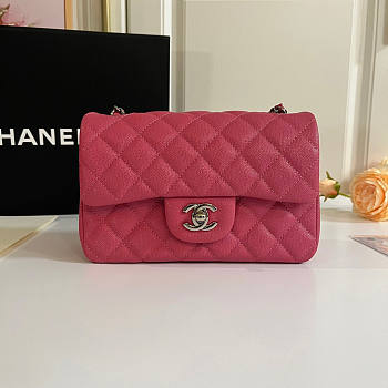 Chanel Small Flap Bag Pink Caviar Silver 20cm