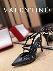 Valentino Rockstub Sandals Black Heel 9cm - 4