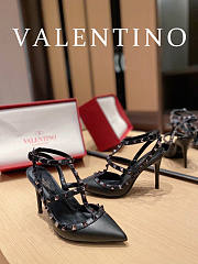 Valentino Rockstub Sandals Black Heel 9cm - 2