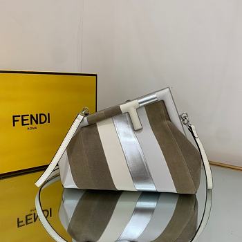 Fendi Small First Multicolor White Gray 26x18x9.5cm