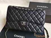 Chanel Flap Bag Caviar Silver Hardware SHW Jumbo Size 30 cm - 1