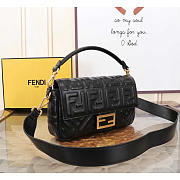 Fendi Baguette Black Leather Bag 27x15x6cm - 3