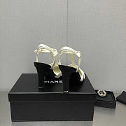 Chanel Lambskin & Grosgrain Black White Heel 10cm - 5