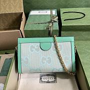 Gucci Ophidia Jumbo GG Small Shoulder Bag Green 26x17.5x8cm - 2